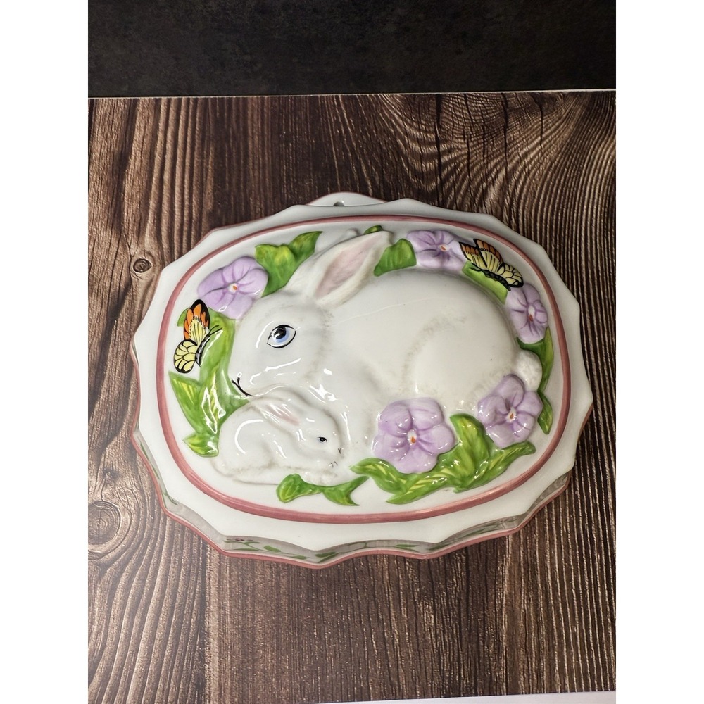 Vtg 80s Le Cordon Bleu Franklin Mint Jello Mold Bunny Rabbit Cottage Wall Décor